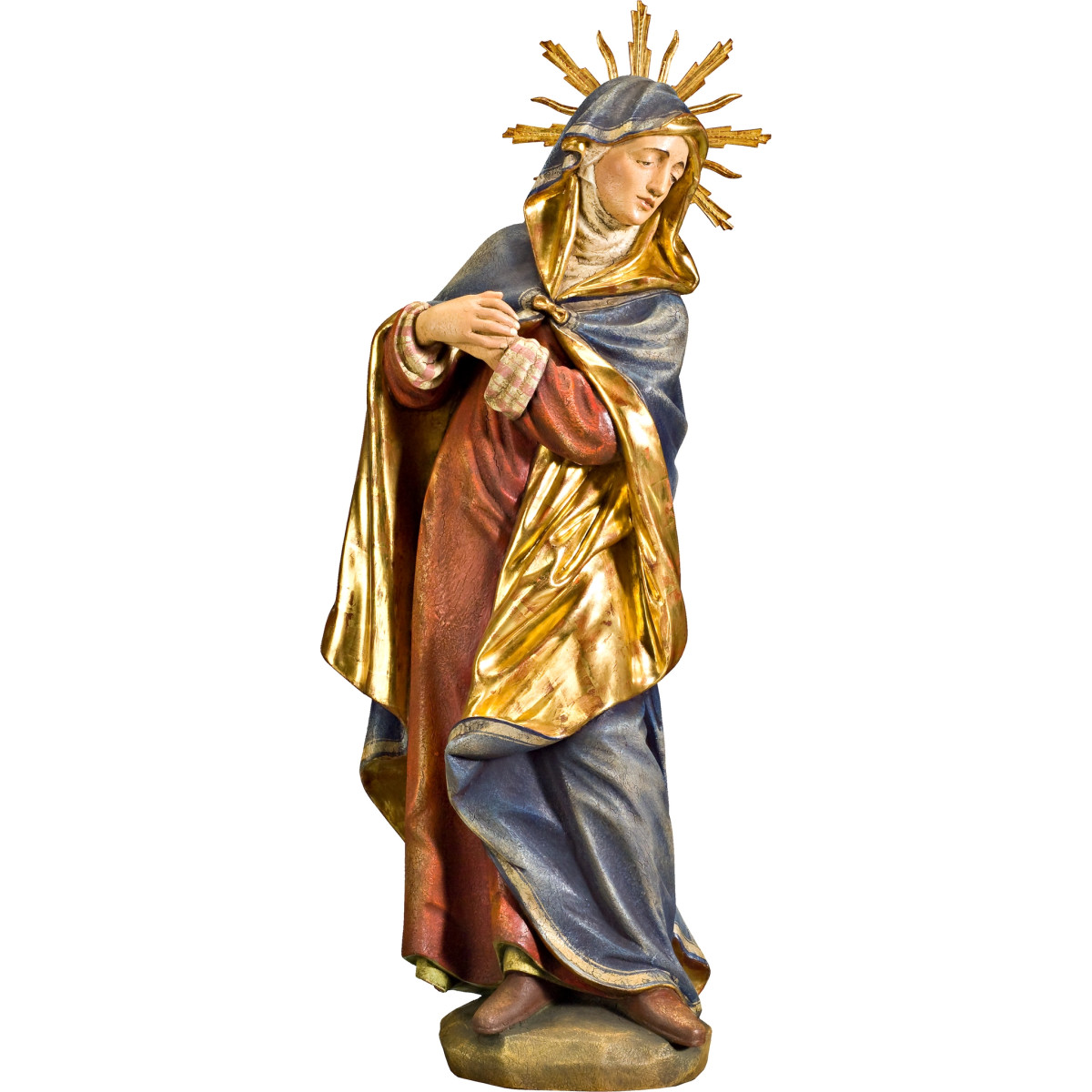 María para crucifixión con aureola